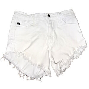 KanCan White Denim Cutoff Shorts 6 / 28 Raw Hem High Rise